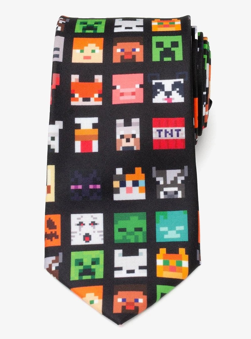 Minecraft Character Black Men's Tie