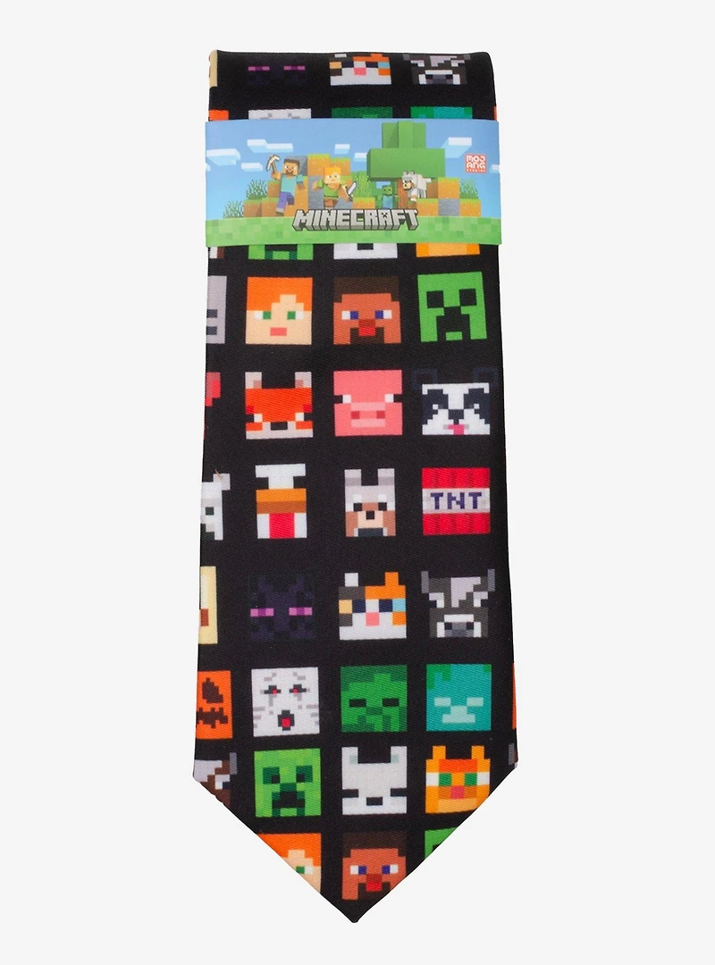 Minecraft Character Black Men's Tie