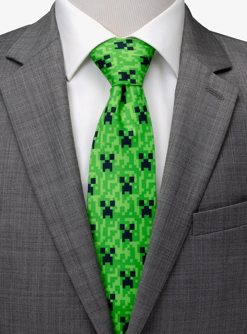 Minecraft Creeper Green Men's Tie