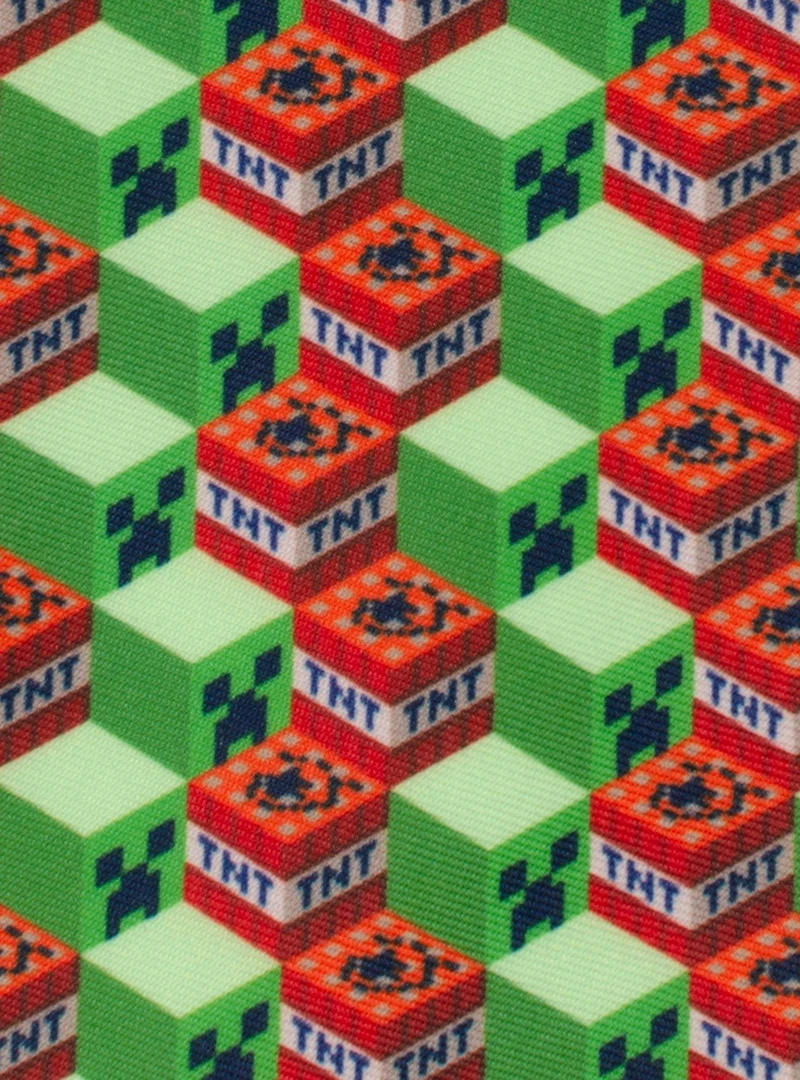 Minecraft Creeper TNT Isometric Green Men's Tie