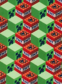 Minecraft Creeper TNT Isometric Green Men's Tie
