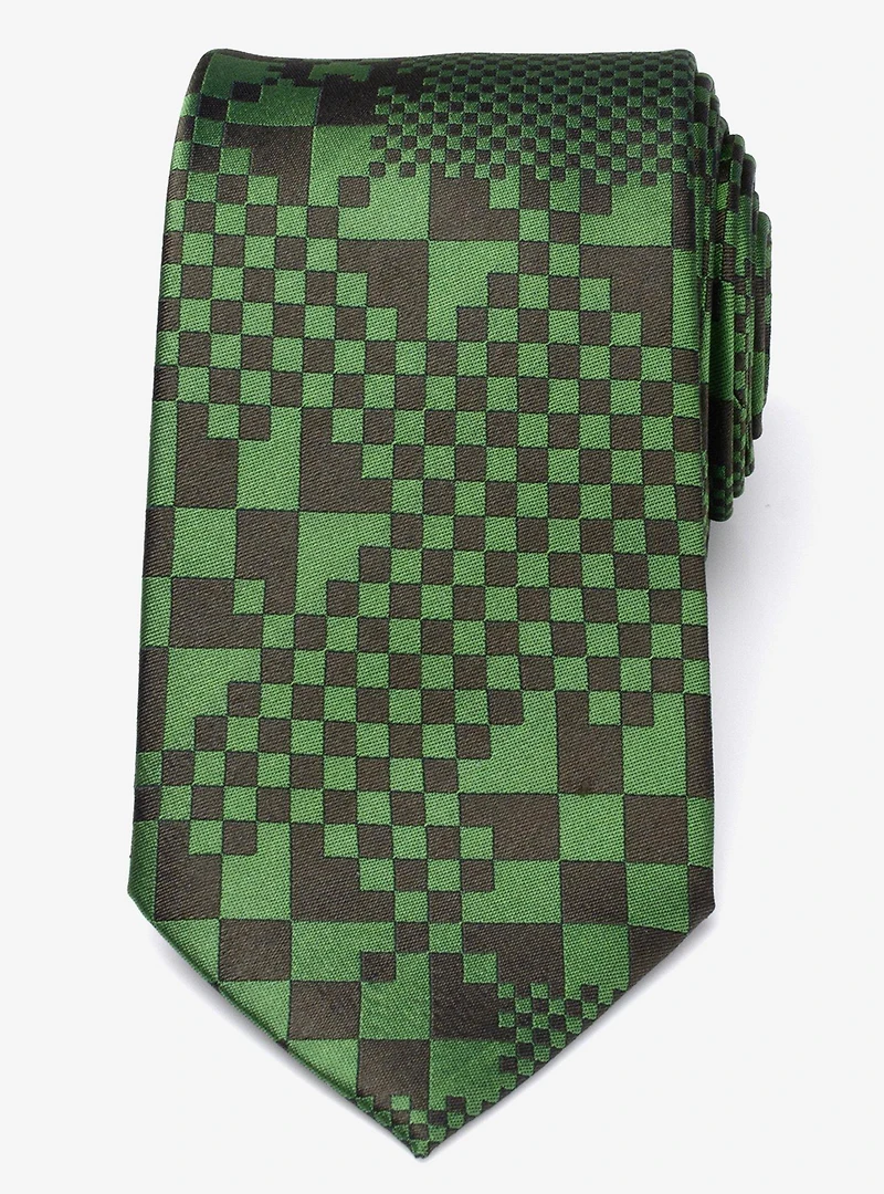Minecraft Hidden Creeper Green Silk Men's Tie