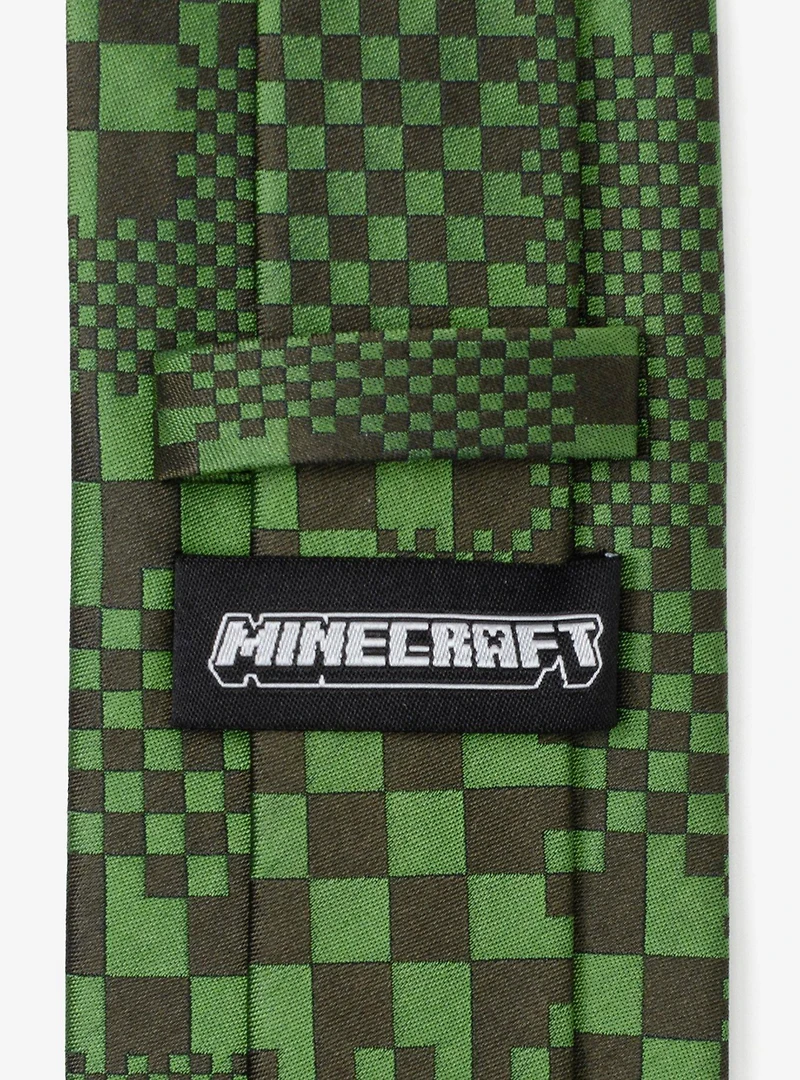 Minecraft Hidden Creeper Green Silk Men's Tie