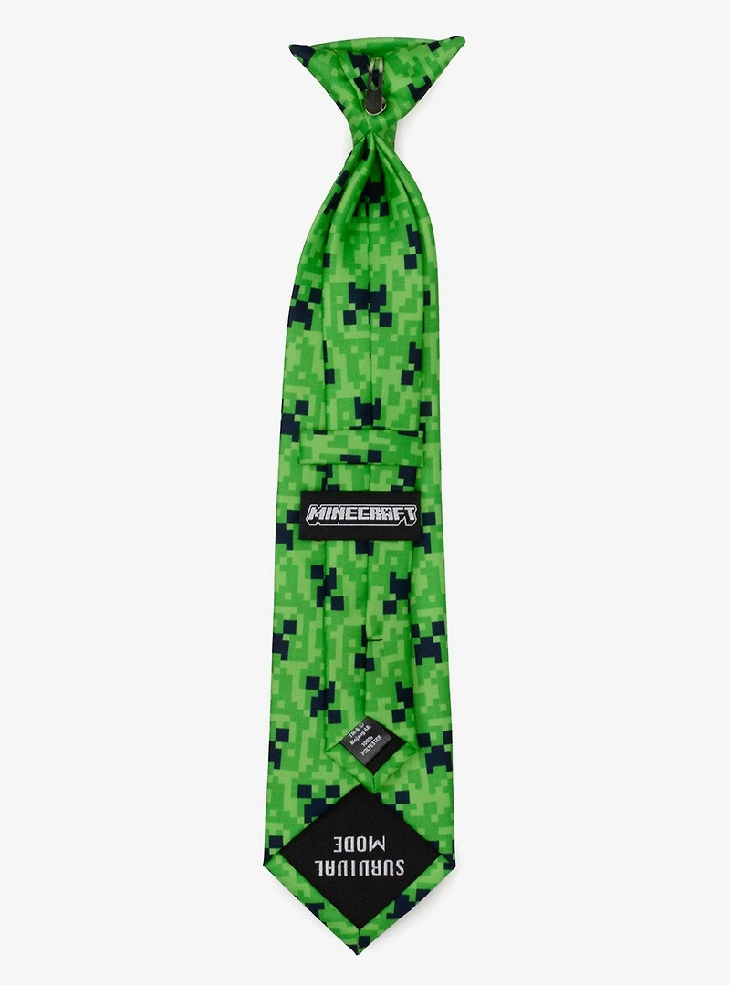 Minecraft Creeper Green Father & Son Tie Set