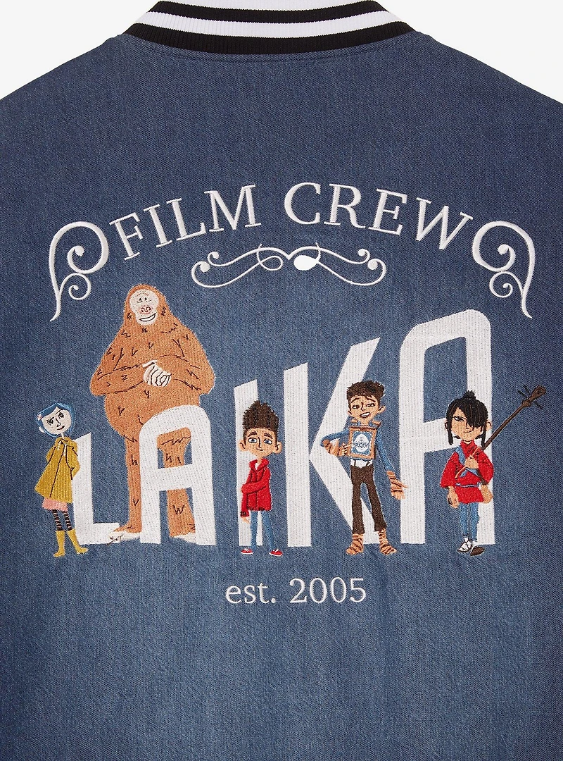 Laika Studios Characters Denim Varsity Jacket - BoxLunch Exclusive