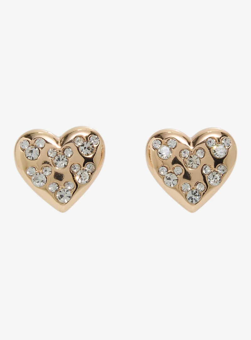 Our Universe Disney Mickey Mouse Rhinestone Heart Earrings — BoxLunch Exclusive