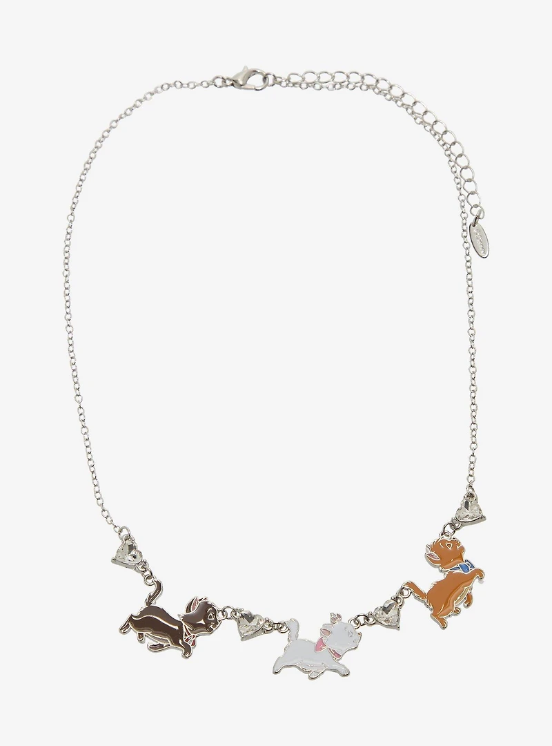 Our Universe Disney the Aristocats Kittens Walking Rhinestone Charm Necklace - BoxLunch Exclusive