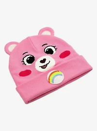 Care Bears Cheer Bear Face Acrylic Knit Beanie With Ears