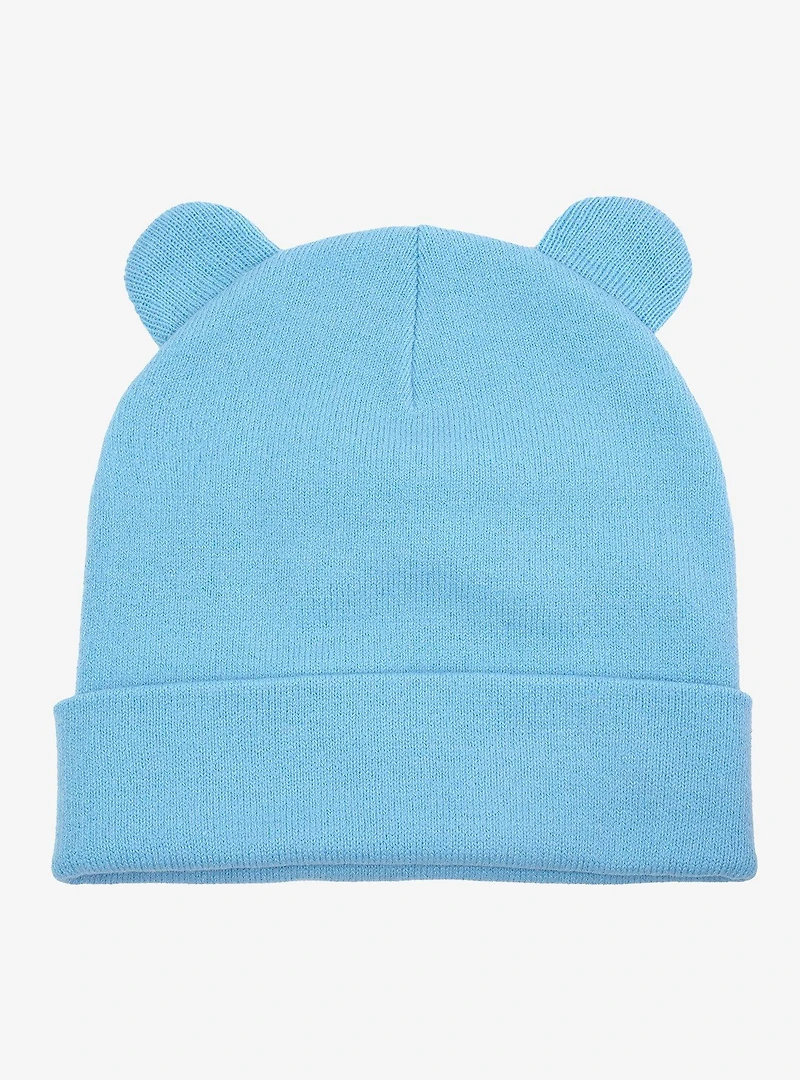 Care Bears Grumpy Bear Face Acrylic Knit Beanie With Ears