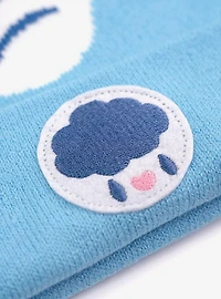 Care Bears Grumpy Bear Face Acrylic Knit Beanie With Ears