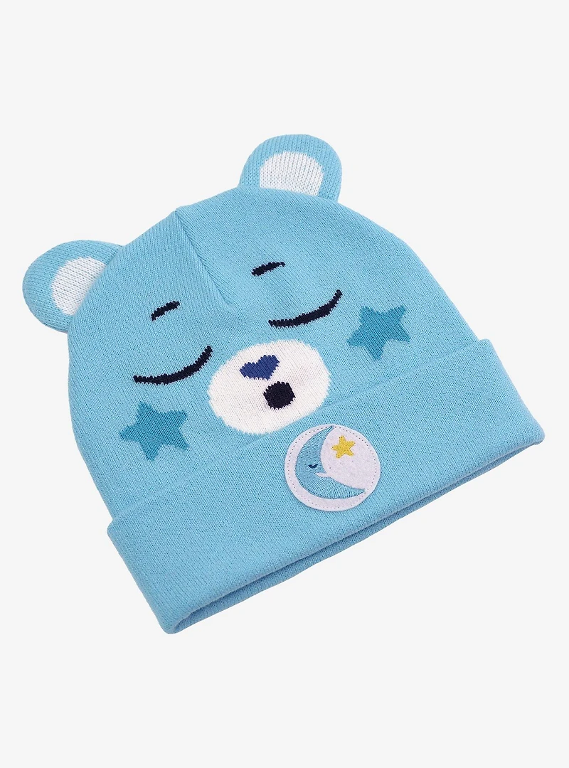 Care Bears Bedtime Bear Face Acrylic Knit Beanie With Ears