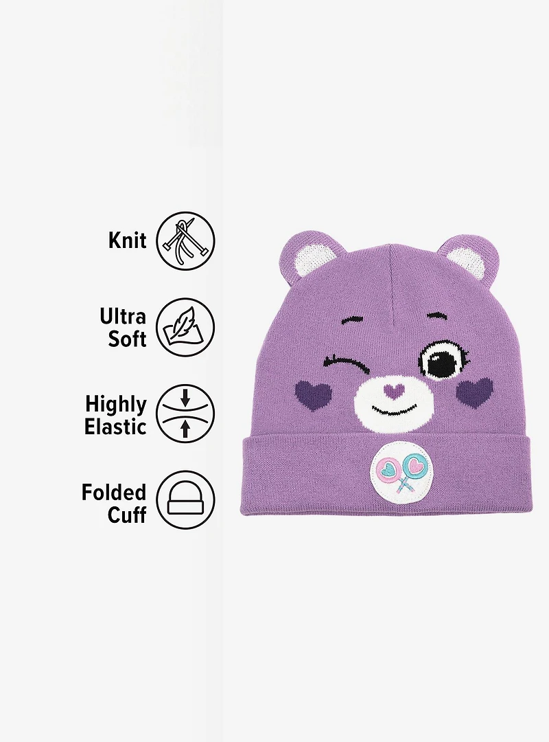 Care Bears Share Bear Face Acrylic Knit Beanie With Ears