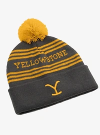 Yellowstone Knit Acrylic Knit Beanie With Pom