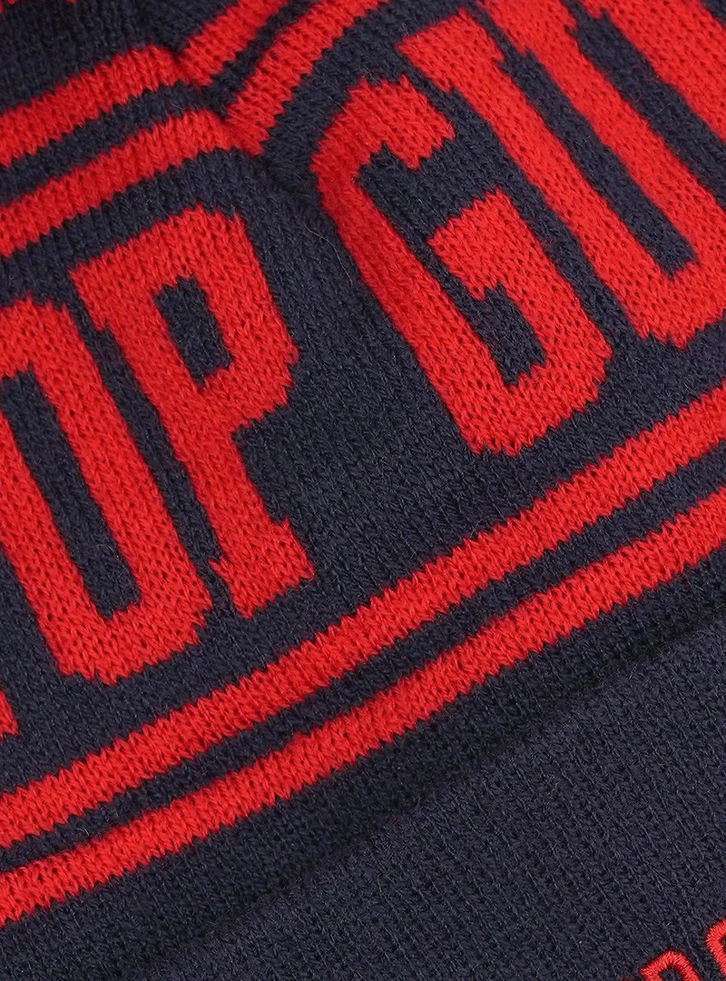 Top Gun Knit Acrylic Knit Beanie With Pom
