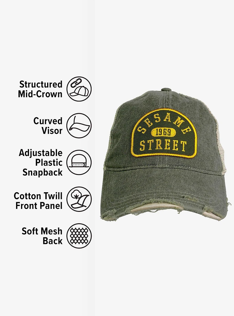 Sesame Street Pill Arc Vintage Cotton Twill Trucker Cap