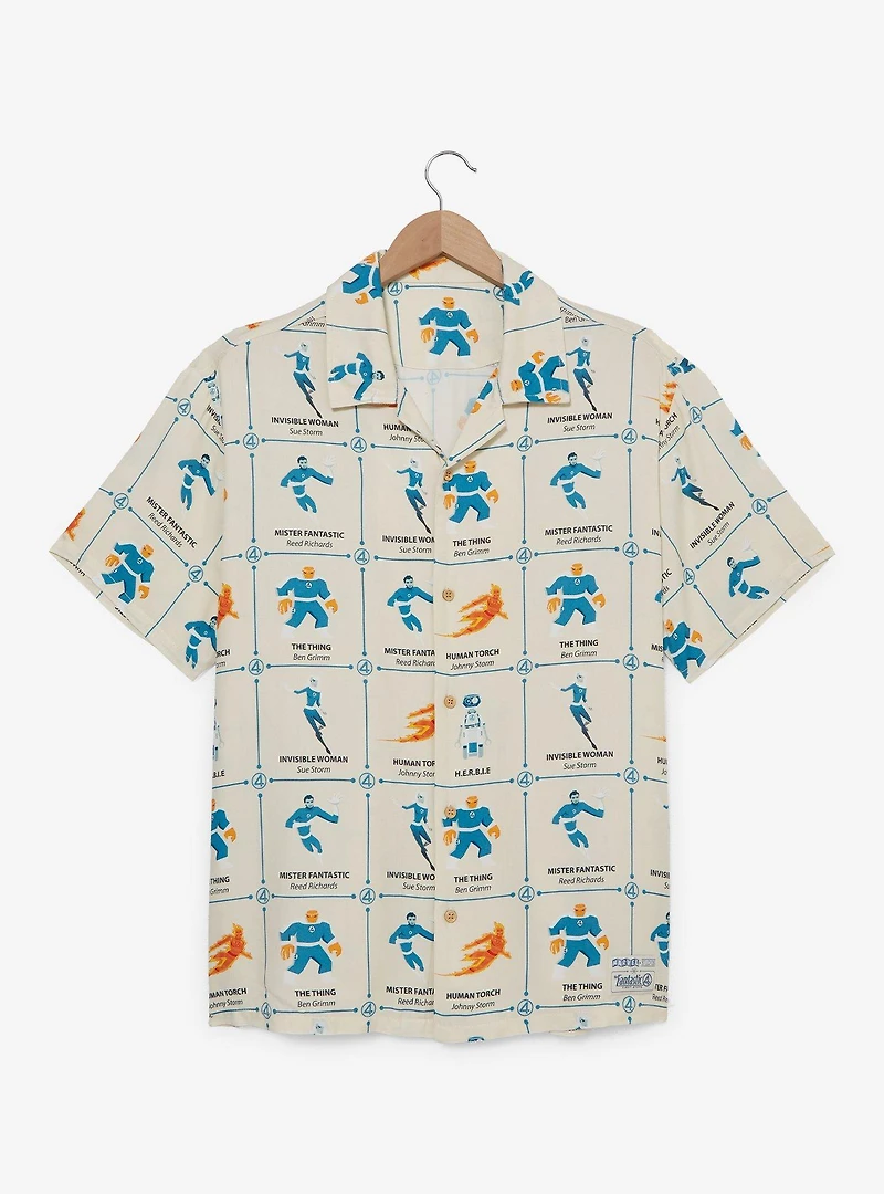 Marvel Fantastic Four: First Steps Characters Allover Print Woven Button-Up - BoxLunch Exclusive