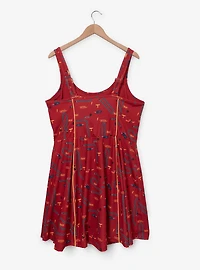 Disney Pixar Cars Lightning McQueen Icons Allover Print Plus Active Dress - BoxLunch Exclusive