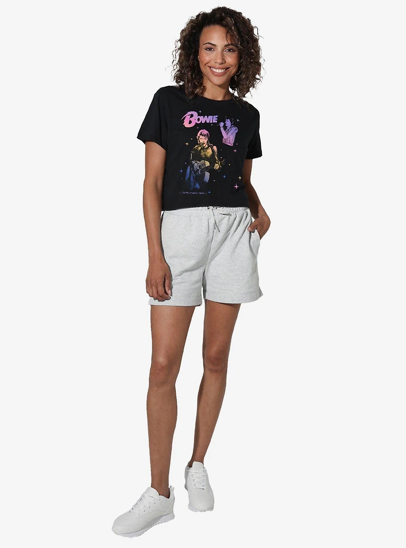 David Bowie Rainbow Gradient Women's Crop Top T-Shirt