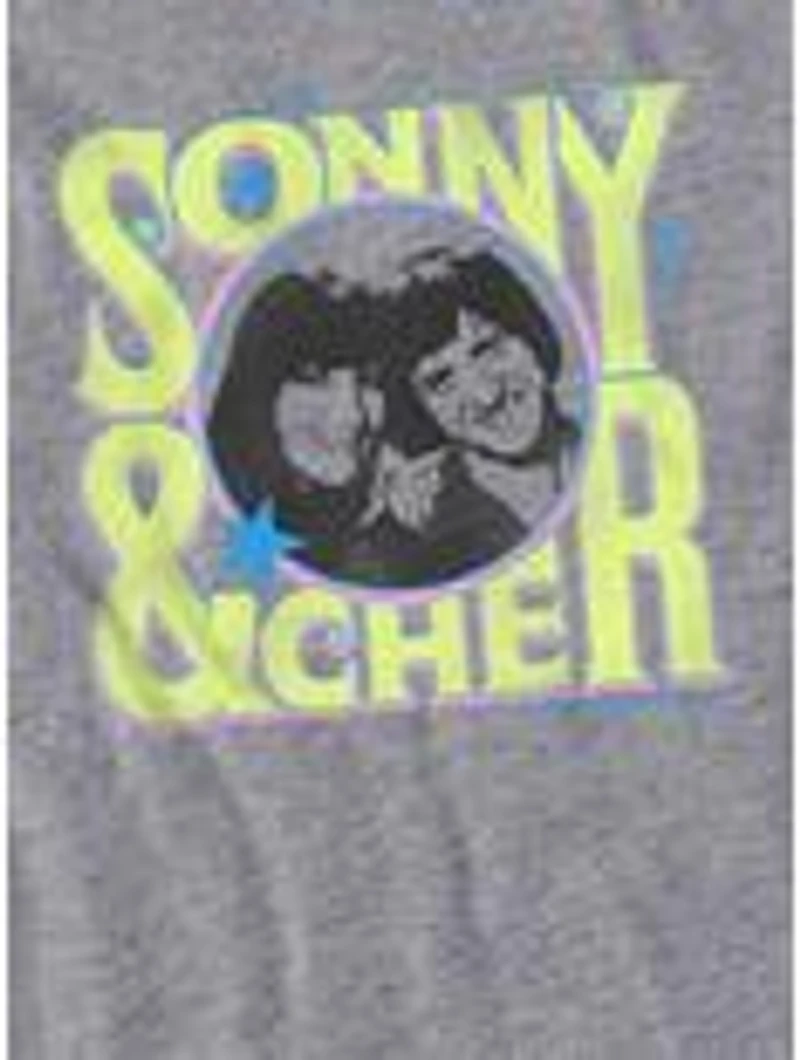 Sony and Cher Retro Circle Logo Women's Crop Top T-Shirt