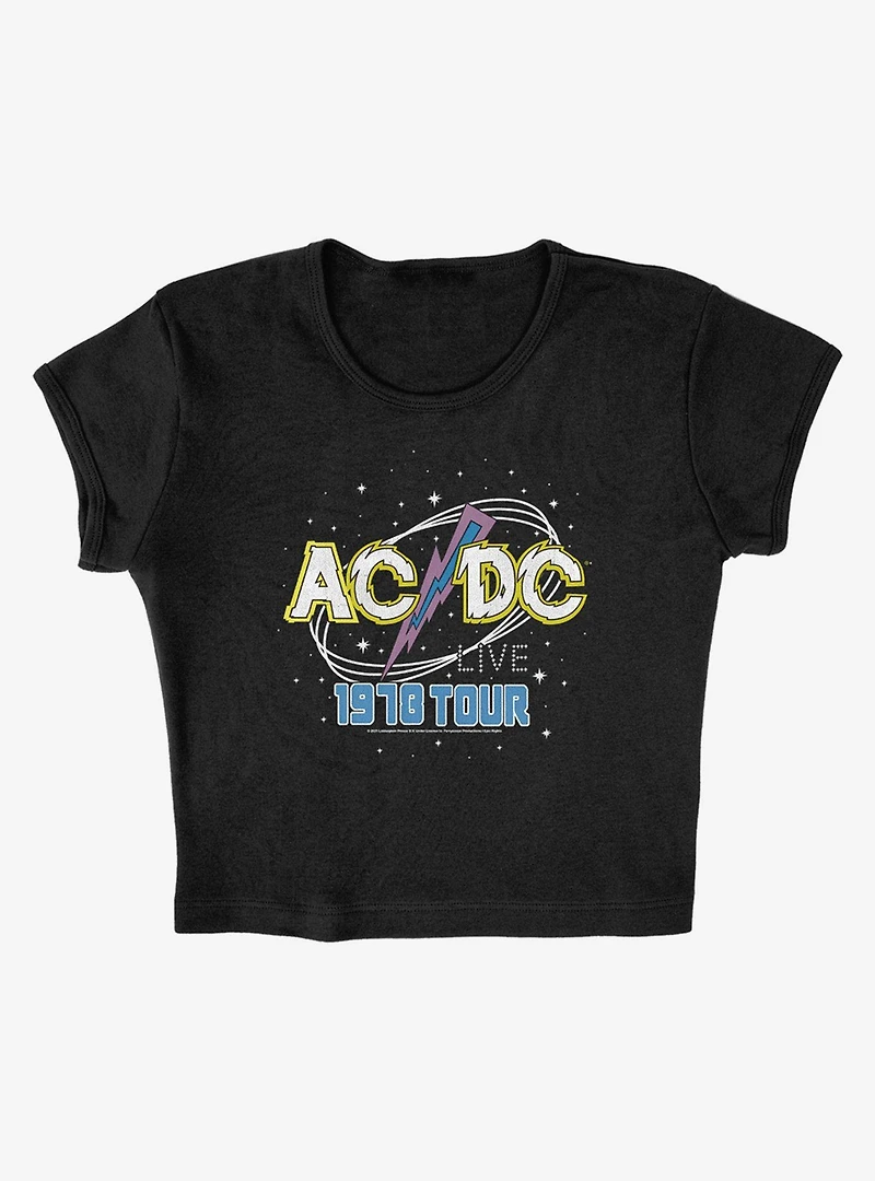 AC/DC Live Cap Sleeve Baby Rib Women's Crop Top
