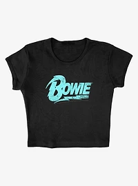 David Bowie Logo Cap Sleeve Baby Rib Women's Crop Top