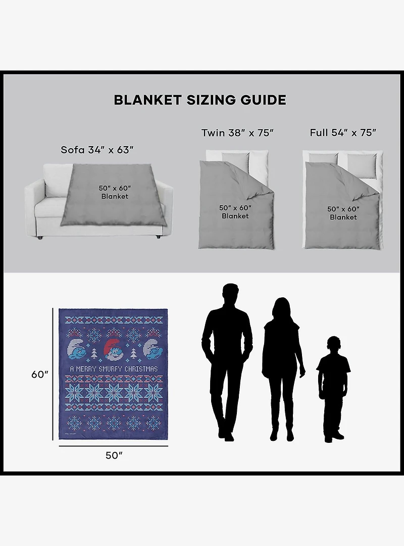 The Smurfs Merry Smurfy 50x60" Silk Touch Throw Blanket