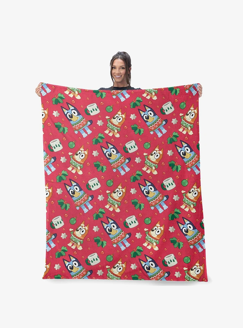 Bluey Festive Sweaters Hugger Pillow & Throw Blanket Set