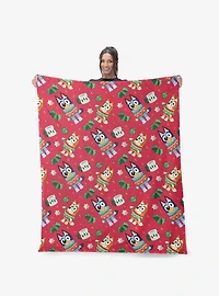 Bluey Festive Sweaters Hugger Pillow & Throw Blanket Set