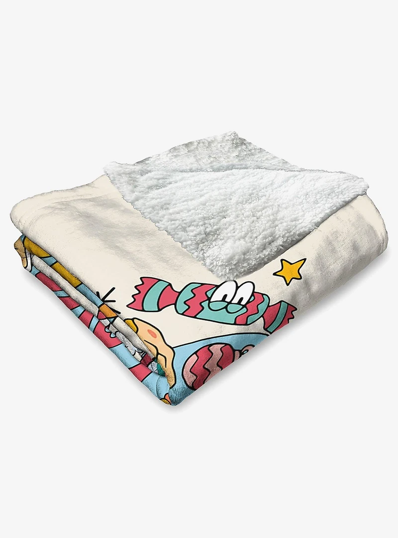 Garfield Peace Love Lasagna Silk Touch Sherpa Throw Blanket