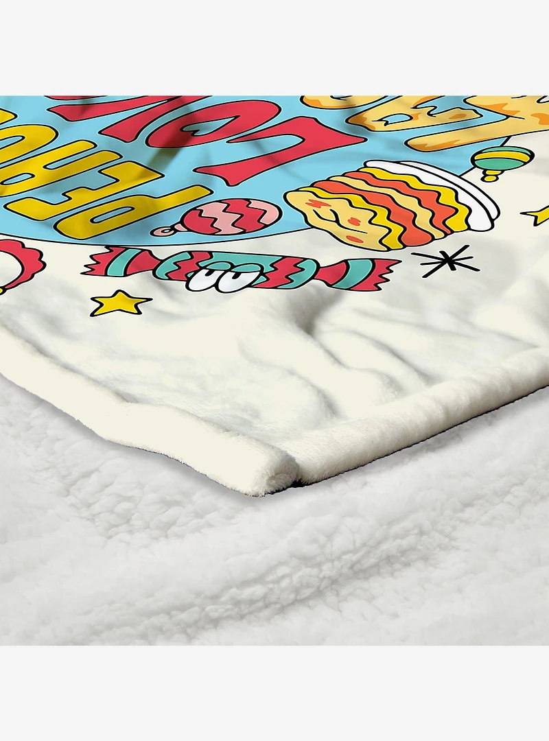 Garfield Peace Love Lasagna Silk Touch Sherpa Throw Blanket