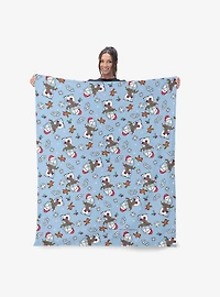 Garfield Snowman Garf Silk Touch Sherpa Throw Blanket