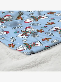 Garfield Snowman Garf Silk Touch Sherpa Throw Blanket