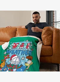 Garfield Sweater Weather Silk Touch Sherpa Throw Blanket