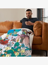 The Smurfs Winter Bash Silk Touch Sherpa Throw Blanket