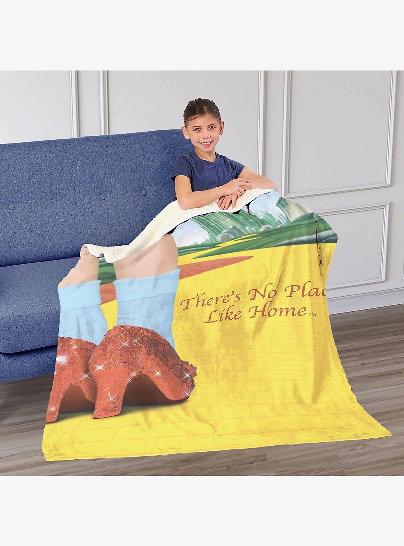 The Wizard of Oz No Place Like Home Silk Touch Sherpa Throw Blanket