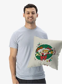 Garfield Garf Odie Wreath Throw Pillow