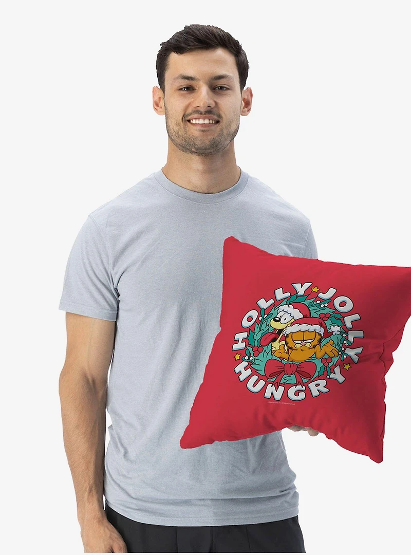 Garfield Holly Jolly Hungry Throw Pillow