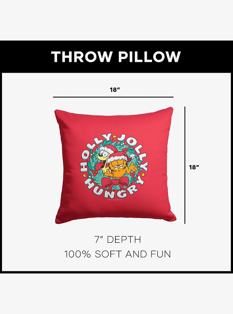 Garfield Holly Jolly Hungry Throw Pillow