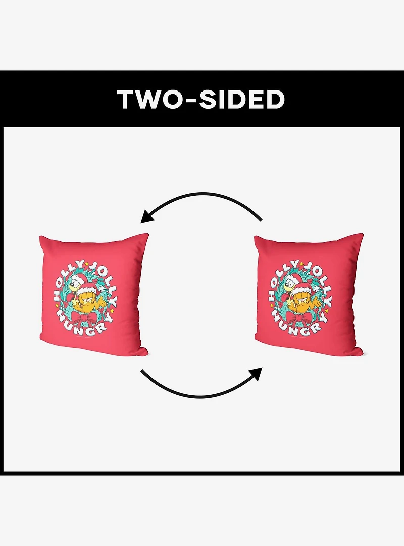 Garfield Holly Jolly Hungry Throw Pillow