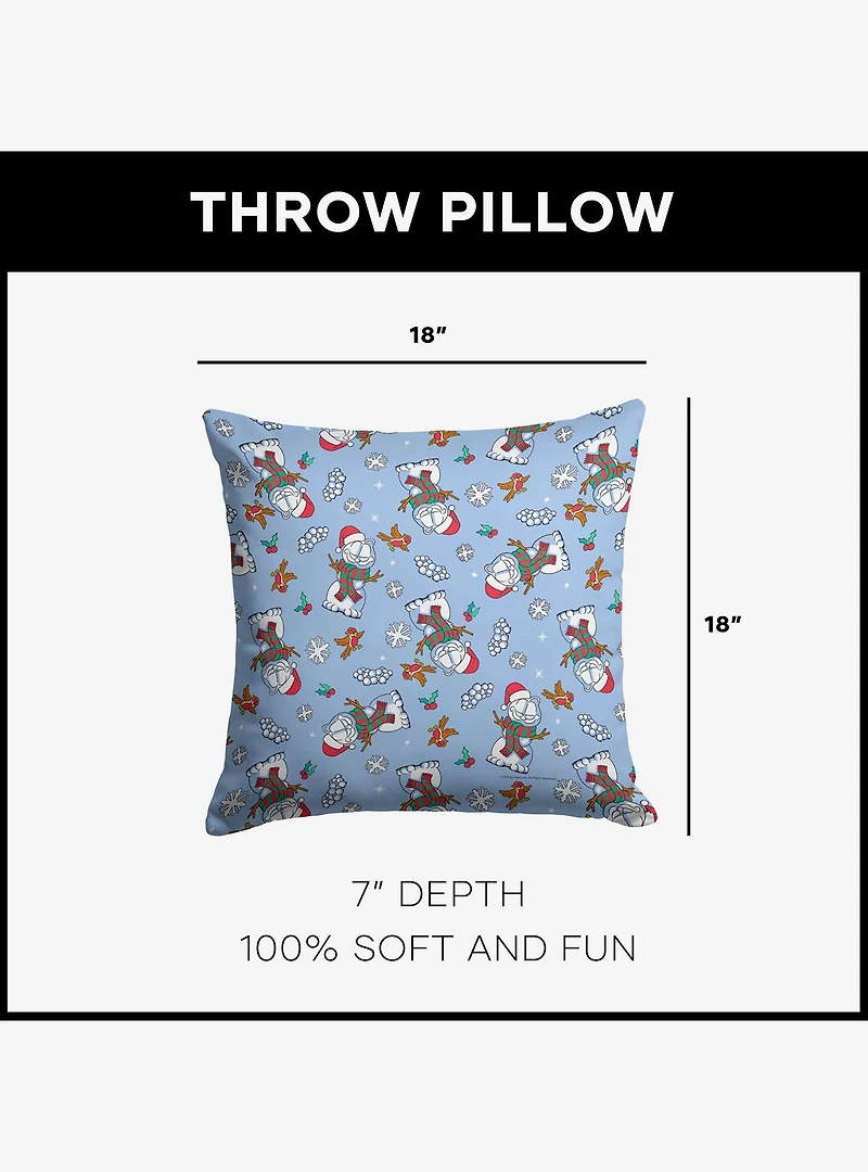 Garfield Snowman Garf Throw Pillow