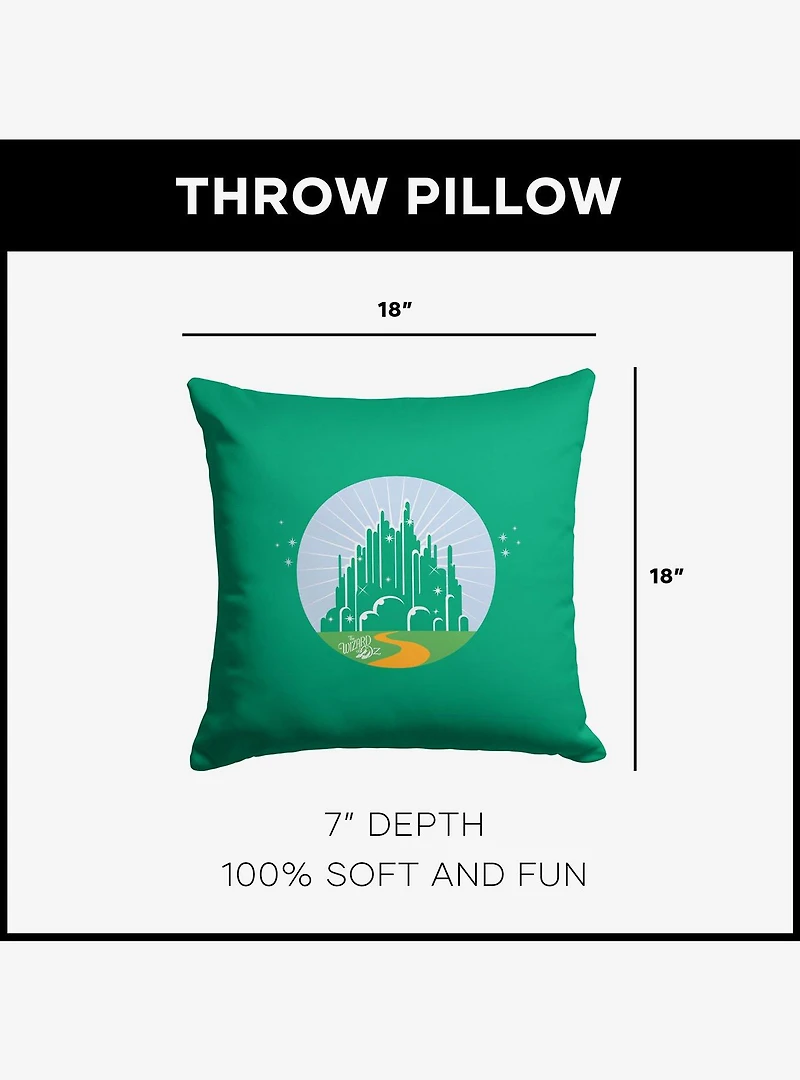 The Wizard of Oz Green City Throw Pillow