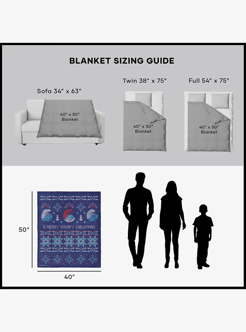 The Smurfs Merry Smurfy 40x50" Silk Touch Throw Blanket