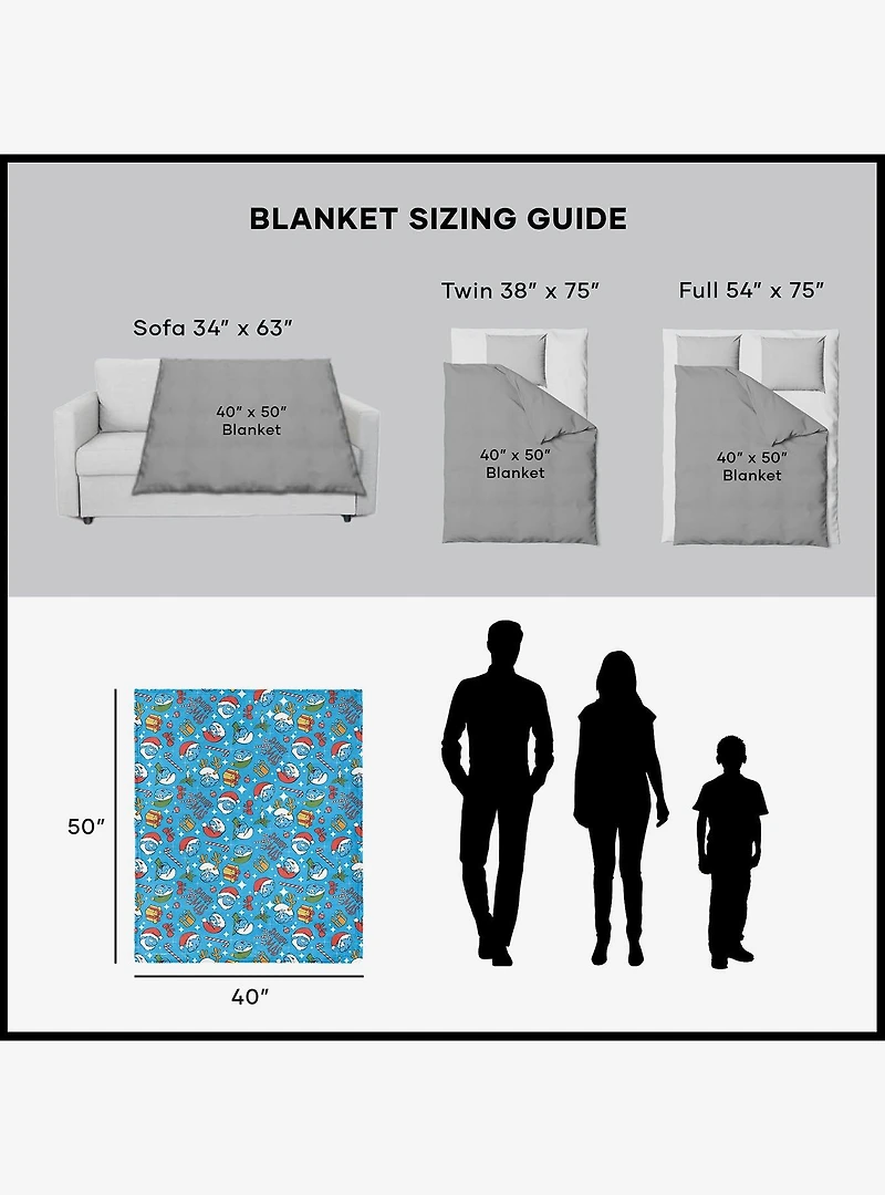 The Smurfs Smurfy Christmas 40x50" Silk Touch Throw Blanket