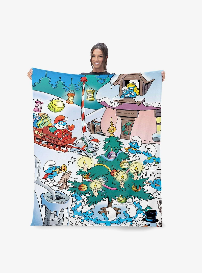 The Smurfs Winter Bash 40x50" Silk Touch Throw Blanket