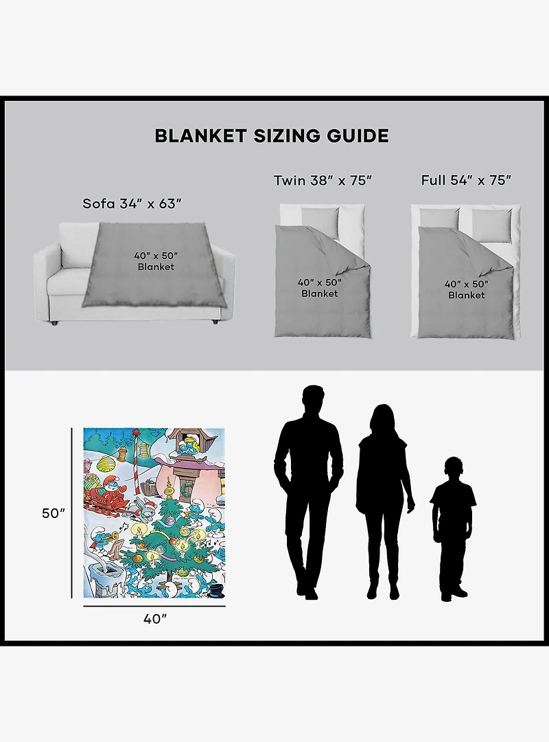 The Smurfs Winter Bash 40x50" Silk Touch Throw Blanket