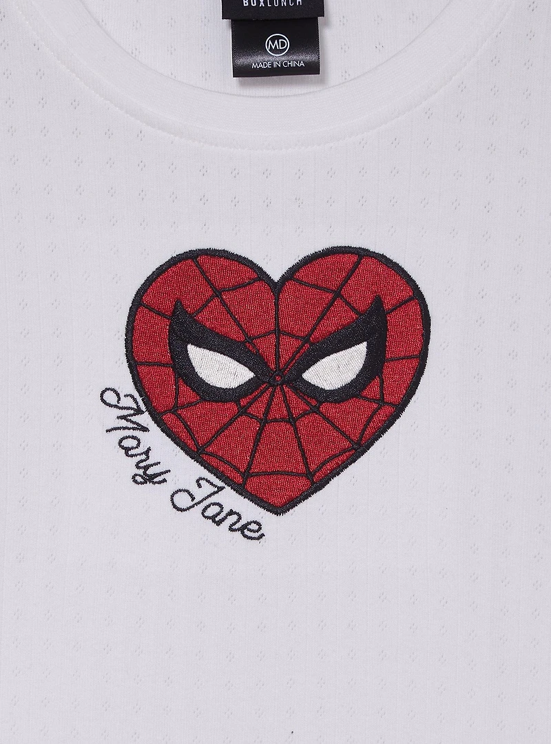 Marvel Spider-Man Pointelle Women's Long Sleeve T-Shirt — BoxLunch Exclusive