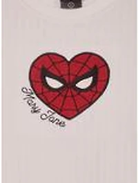 Marvel Spider-Man Heart Pointelle Women's Plus Long Sleeve T-Shirt - BoxLunch Exclusive