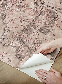 Lord of the Rings Parchment Middle Earth Map Peel & Stick Wallpaper