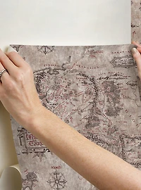 Lord of the Rings Parchment Middle Earth Map Peel & Stick Wallpaper