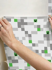 Minecraft Grey Pixel Creeper Peel & Stick Wallpaper